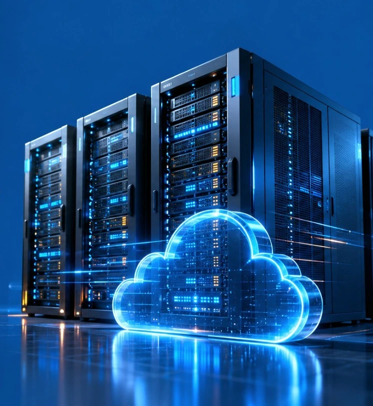 Imagem institucional de infraestrutura e data center do material da AXC